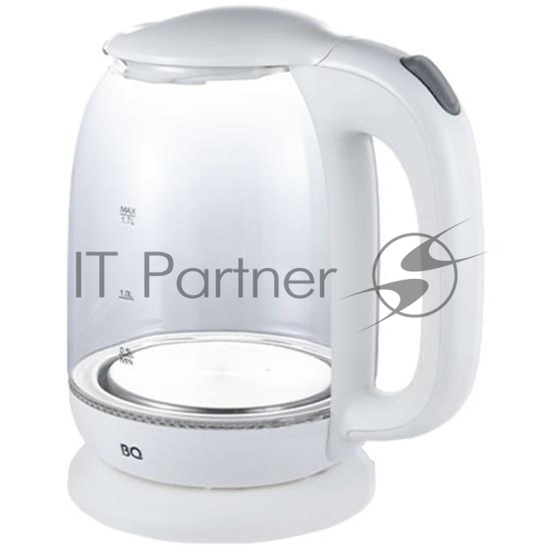 Чайник BQ KT1830G БелыйМощность 2200Вт, Максимальный объем 1.7л, Жаропрочное стекло, Фильтр от накипи, Индикатор уровня воды, Индикатор включения, Автоотключение, Вращение на подставке 360 градусов, Кнопка открытии крышки,Внутренняя подсветка, Напряж