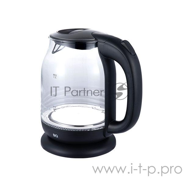 Чайник BQ KT1833G Черный-СтальМощность 2200Вт, Максимальный объем 1.7л, Жаропрочное стекло, Фильтр от накипи, Индикатор уровня воды, Индикатор включения, Автоотключение, Вращение на подставке 360 градусов, Кнопка открытии крышки,Внутренняя подсветка,