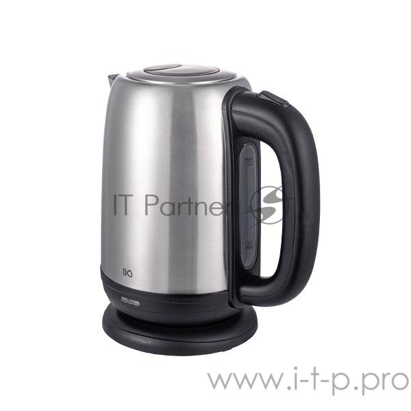 Чайник BQ KT1821S Сталь-ЧерныйМощность 2200Вт, Максимальный объем 1.7л, Нержавеющая сталь, Съемный фильтр от накипи, Индикатор уровня воды, Индикатор включения, Автоотключение, Вращение на подставке 360 градусов, Кнопка открытии крышки, Напряжение 22