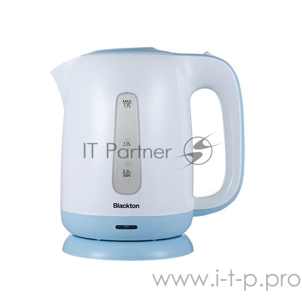 Чайник Blackton Bt KT1703P Белый-СинийМощность1850-2200 Вт, Максимальный объем 1.7л, Фильтр против накипи Съемный, Индикатор уровня воды, Индикатор включения, Отключение при закипании, Отключение при снятии, Отключение при отсутствии воды, Отсек для