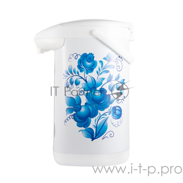 Термопот Blackton Bt TP533 ГжельОбщий объем 5л, Автоматическое поддержание температуры, Повторное кипячение, 3 способа подачи воды, Защита от включения без воды, Защита от перегрева, Блокировка крышки,Материал внутренней камеры нержавеющая сталь, Мощ