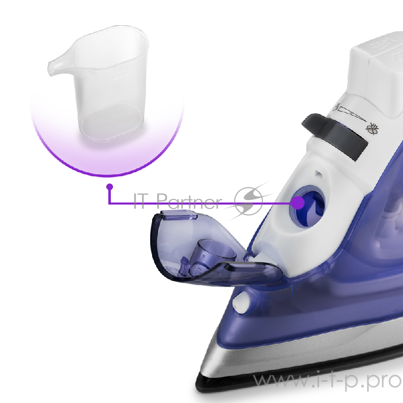 Утюг Kitfort Мощность 1100–1300 Вт.Материал подошвы алюминий с антипригарным покрытием.