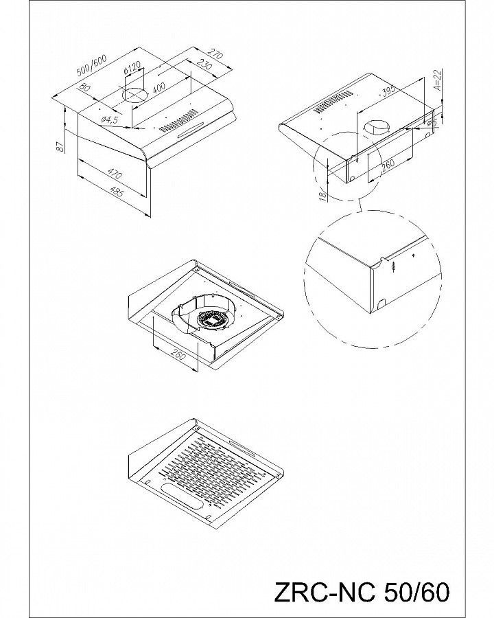 Вытяжка козырьковая Maunfeld MPA 60 нержавеющая сталь управление: ползунковое (1 мотор)