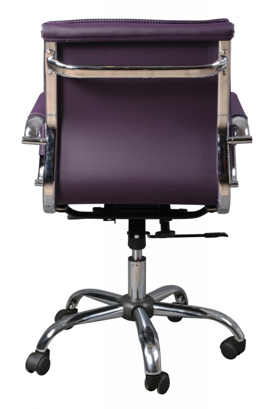 Кресло руководителя Бюрократ CH-993-Low/purple низкая спинка фиолетовый искусственная кожа крестовина хром