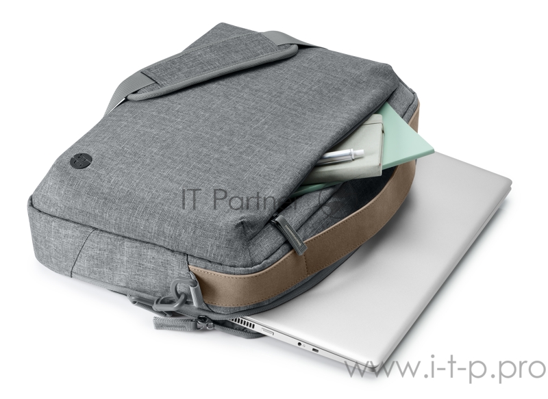 Сумка для ноутбука 15 HP RENEW Topload серый/коричневый пластик (1A213AA)
