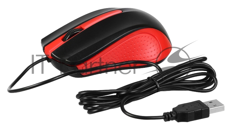 Мышь Acer OMW012 черный/красный оптическая (1200dpi) USB (2but)