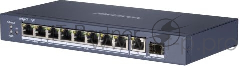 Коммутатор Hikvision DS-3E0510HP-E 9G 1SFP 6PoE+ 110W неуправляемый