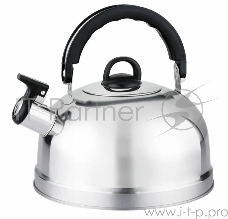 Чайник Casual 004260 из нерж стали со свистком, зерк полировка, литраж - 2,7 л, без тм