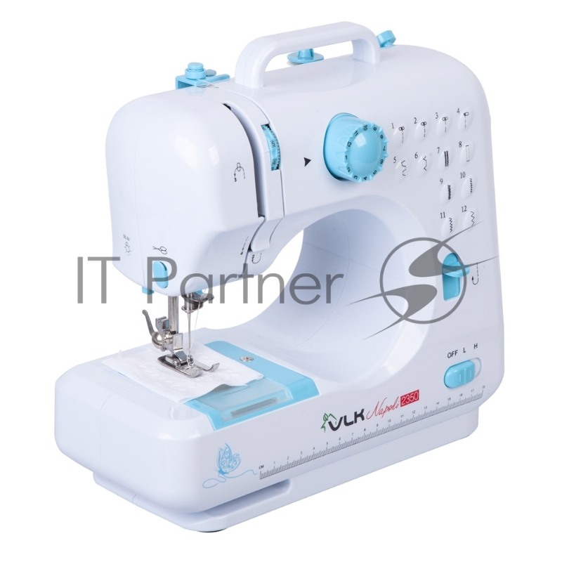 Швейная машина VLK Napoli 2350, белый, 12 видов строчки, две скорости шитья, обработка петли для пуговиц, LED-подсветка, 6 шт/уп