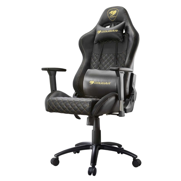 Кресло геймерское Cougar Rampart black (эко-кожа, регулируемый угол наклона, механизм качания)