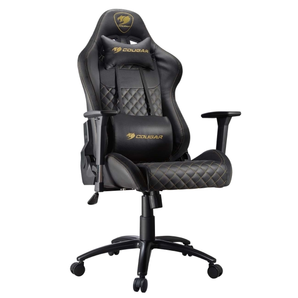 Кресло геймерское Cougar Rampart black (эко-кожа, регулируемый угол наклона, механизм качания)
