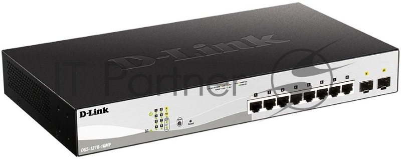 Коммутатор D-Link DGS-1210-10MP/FL 8G 2SFP 130W управляемый