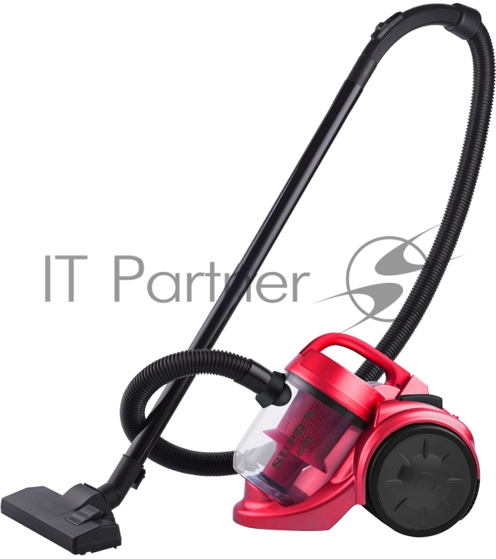 Пылесосы SUPRA VCS-1491 Пылесос циклонического типа Мощность 1400 Вт Мощность всасывания 270 Вт Система очистки с НЕРА-фильтром Контейнер для сбора пыли емкостью 2,5л Пластиковые трубки Красный