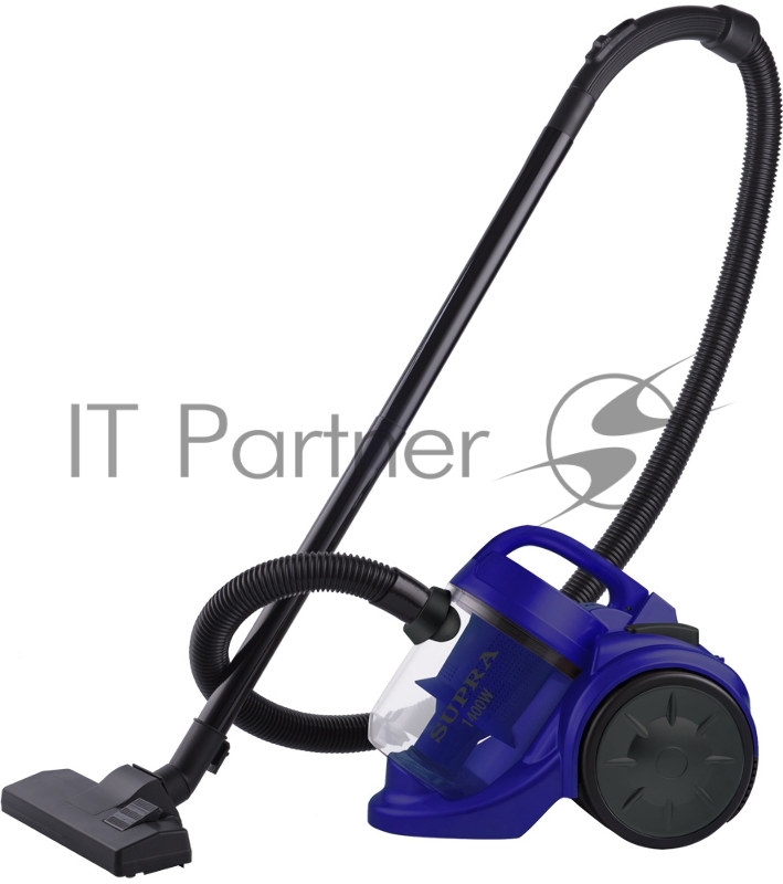 Пылесосы SUPRA VCS-1492 Пылесос циклонического типа Мощность 1400 Вт Мощность всасывания 270 Вт Система очистки с НЕРА-фильтром Контейнер для сбора пыли емкостью 2,5л Пластиковые трубки Синий