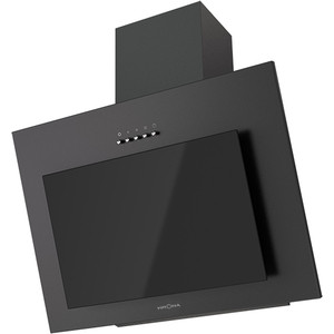 Вытяжка кухонная KRONA Fiona 600 Black PB Наклонная вытяжка чёрного цвета , откидная панель стекло , корпус - металл, короб - чёрный , кнопочное управление , 700 м3/ч ! , 3 скорости , подсветка , диаметр штуцера 120 мм , тип угольного фильтра К5, в
