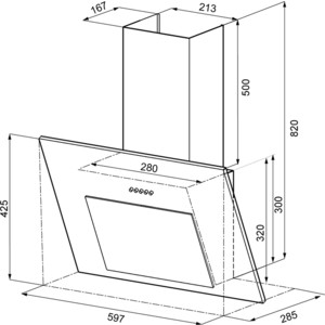 Вытяжка кухонная KRONA Fiona 600 Black PB Наклонная вытяжка чёрного цвета , откидная панель стекло , корпус - металл, короб - чёрный , кнопочное управление , 700 м3/ч ! , 3 скорости , подсветка , диаметр штуцера 120 мм , тип угольного фильтра К5, в
