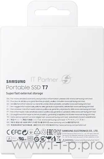 Твердотельный накопитель Samsung SSD 500GB T7 Touch, USB Type-C, R/W 1000/1050MB/s, Red