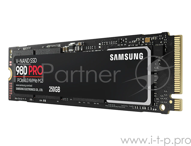 Твердотельный накопитель Samsung SSD 250GB 980 PRO, V-NAND 3-bit MLC, Elpis, M.2 (2280) PCIe Gen 4.0 x4, NVMe 1.3c, R6400/W2700, IOPs 500 000/600 000