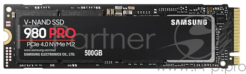 Твердотельный накопитель Samsung SSD 500GB 980 PRO, V-NAND 3-bit MLC, Elpis, M.2 (2280) PCIe Gen 4.0 x4, NVMe 1.3c, R6900/W5000, IOPs 800 000/1 000 000