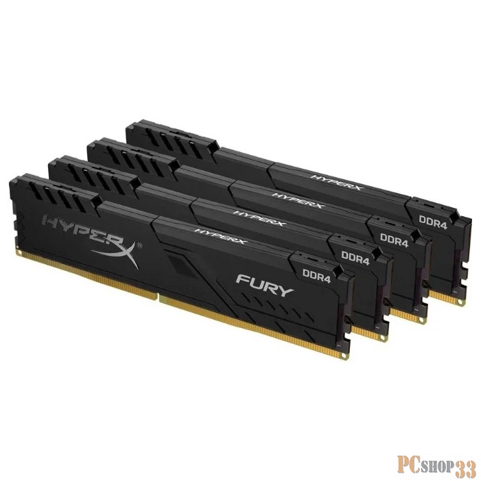 DDR 4 DIMM 64Gb PC24000, 3000Mhz, Kingston HyperX FURY Black CL16 (Kit of 4) (HX430C16FB4K4/64) (retail)