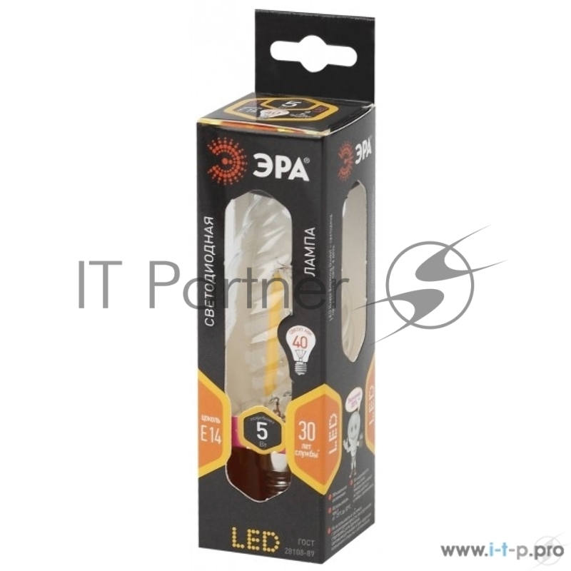 ЭРА Б0027935 Светодиодная лампа свеча витая F-LED BTW-5w-827-E14