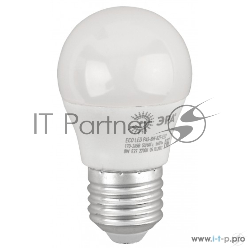 Лампа ЭРА ECO LED P45-8W-827-E27 (диод, шар, 8Вт, тепл, E27)