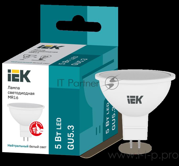Лампа Iek LLE-MR16-5-230-40-GU5 светодиодная ECO MR16 софит 5Вт 230В 4000К GU5.3 IEK