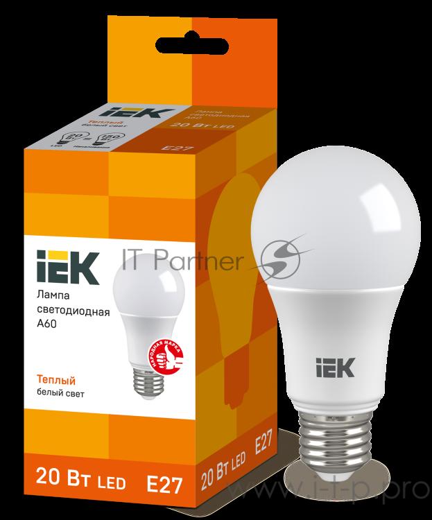Лампа Iek LLE-A60-20-230-30-E27 светодиодная ECO A60 шар 20Вт 230В 3000К E27 IEK