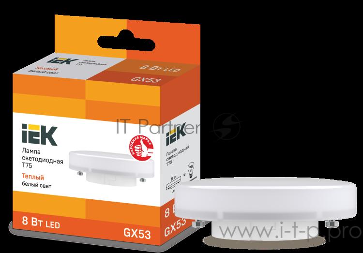 Лампа Iek LLE-T80-8-230-30-GX53 светодиодная ECO T75 таблетка 8Вт 230В 3000К GX53 IEK