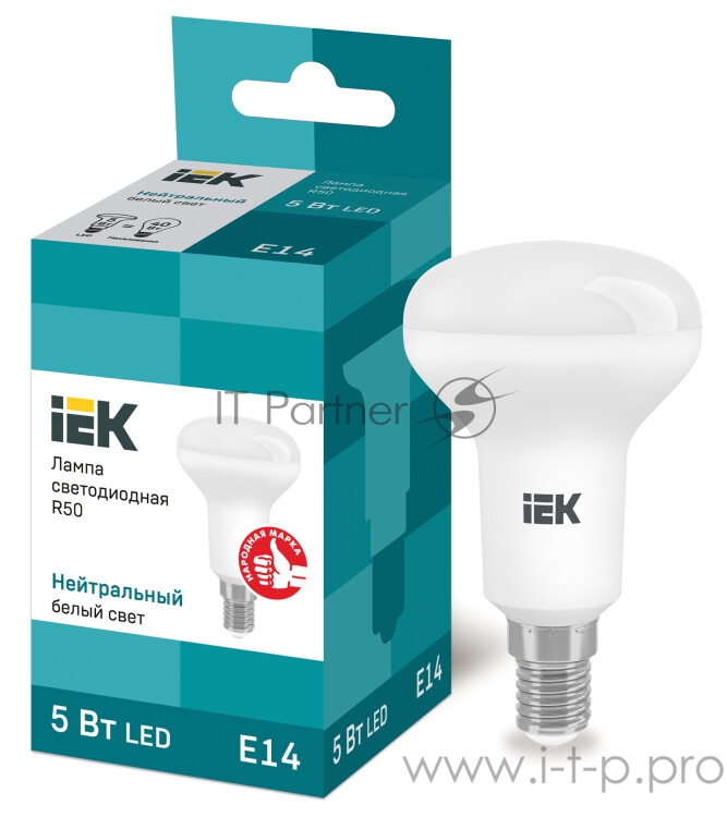 Лампа Iek LLE-R50-5-230-40-E14 светодиодная ECO R50 рефлектор 5Вт 230В 4000К E14 IEK