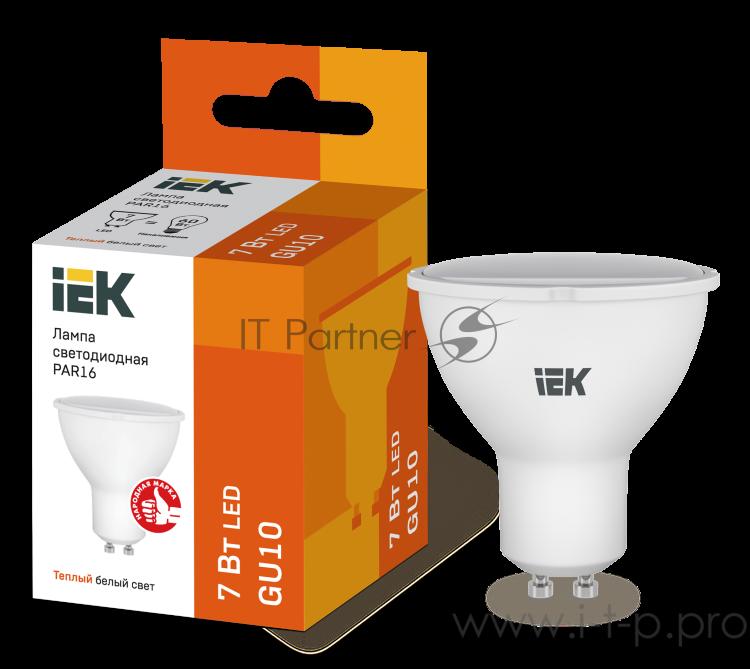 Лампа Iek LLE-PAR16-7-230-30-GU10 светодиодная ECO PAR16 софит 7Вт 230В 3000К GU10 IEK