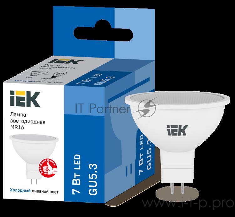 Лампа светодиодная ECO MR16 софит 7Вт 230В 6500К GU5.3 ИЭК LLE-MR16-7-230-65-GU5