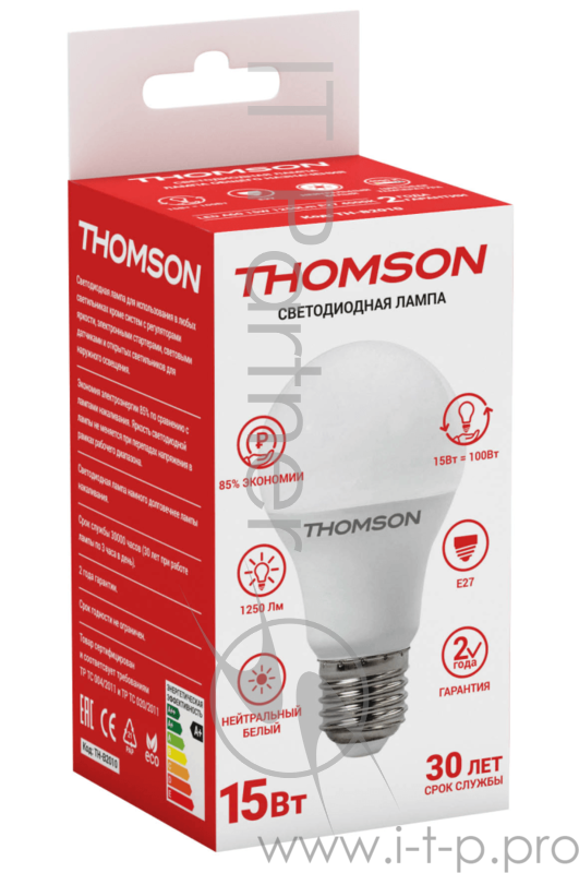 Лампа светодиодная Hiper THOMSON LED A60 15W 1250Lm E27 4000K TH-B2010