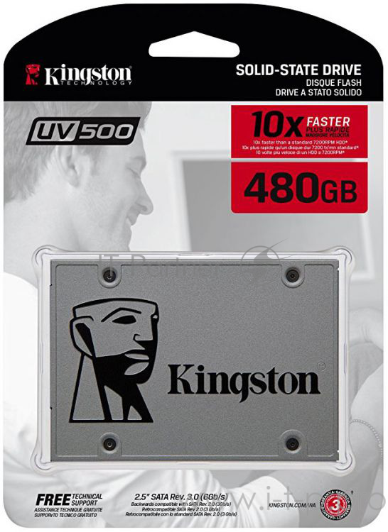 Твердотельный накопитель SSD 2.5 480 Gb Kingston SATA 3 UV500 (R520/W500MB/s) SUV500/480G