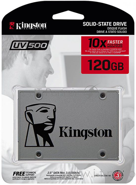 Твердотельный накопитель SSD 2.5 120 Gb Kingston SATA 3 UV500 (R520/W320MB/s) SUV500/120G