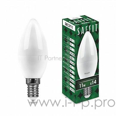 Лампа светодиодная SBC3711 11W 4000K 230V E14 C37 свеча | 55133 | SAFFIT