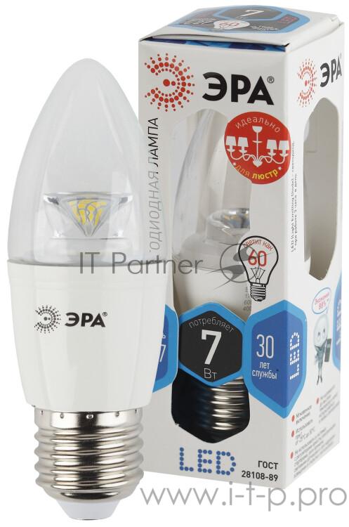 Лампа светодиодная LED 7Вт Е27 4000К В35 840 свеча | Б0017238 | ЭРА