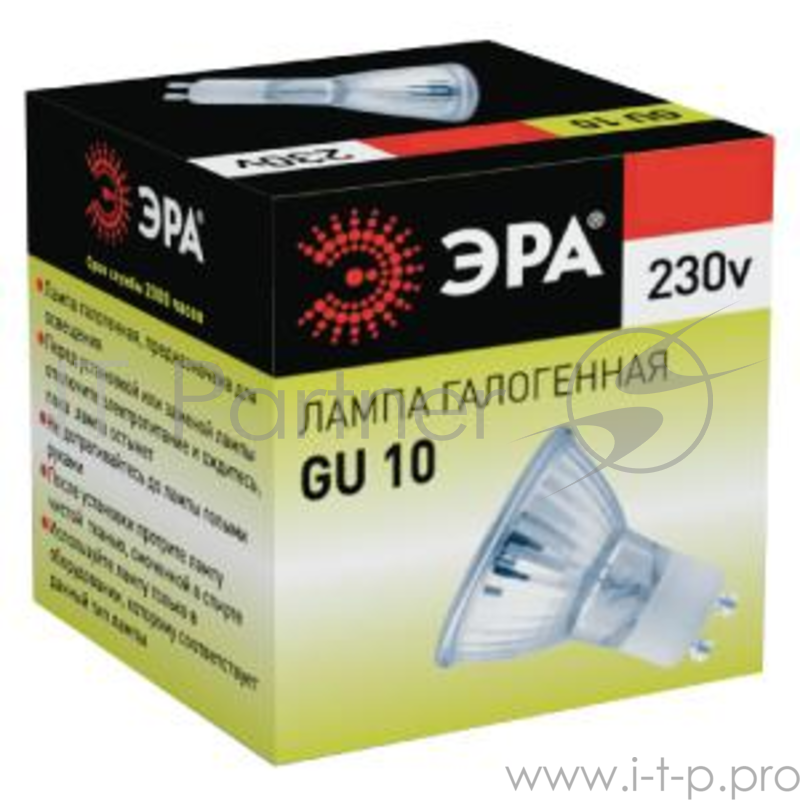 Лампа галогенная ЭРА GU10-JCDR (MR16) -35W-230V (10/200/4800)