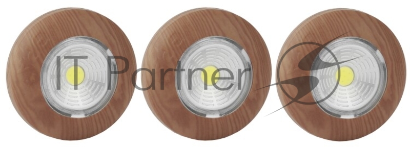 Фонарь-подсветка ЭРА Б0031045 SB-506 Аврора дерево (упак. 3 шт) {СОВ диод, самоклеющаяся поверхность, 3хААА в комплект не входят}