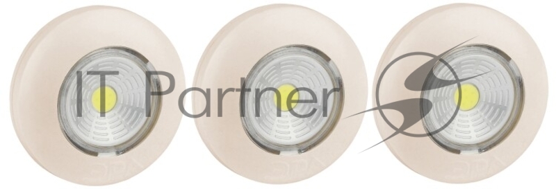 Фонарь-подсветка ЭРА Б0031044 SB-505 Аврора бежевый (упак. 3 шт) {СОВ диод, самоклеющаяся поверхность, 3хААА в комплект не входят}