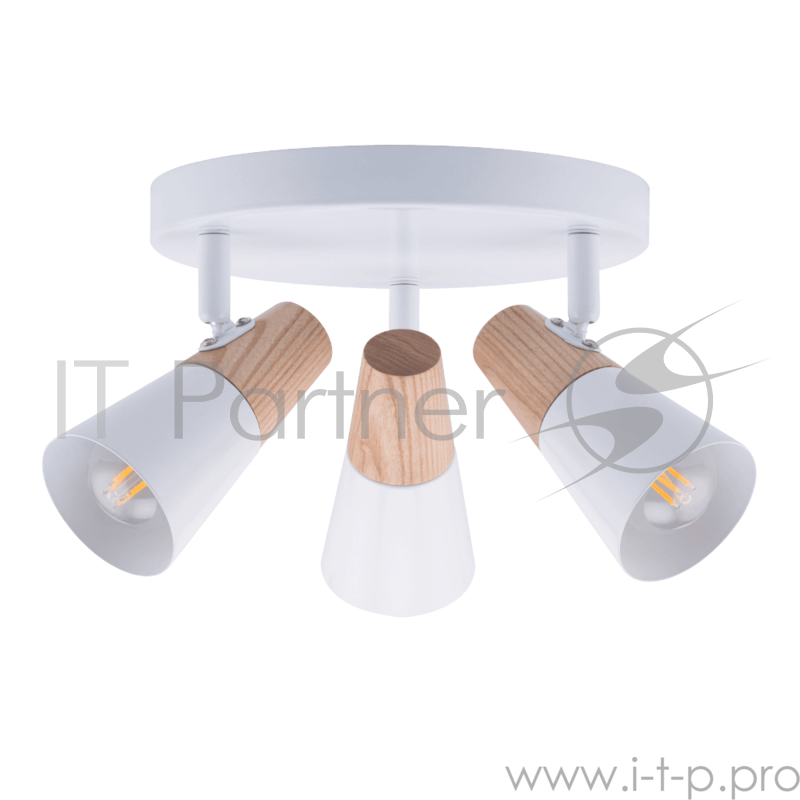 Светильник Hiper Светильник встраиваемый Белый + натуральное дерево H079-3 Поворотный, мощность ламп до 40Вт Размер 33х33