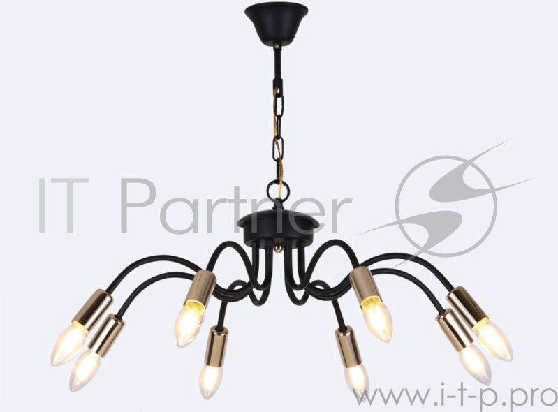 Светильник Hiper E14х8х40Вт Чёрный с золотом H005-8