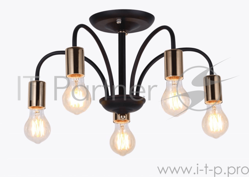 Светильник Hiper E27х5х60Вт Чёрный с золотом H004-5