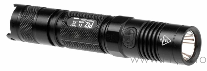 Фонарь ручной Nitecore P12 черный лам.:светодиод. 18650/CR123x2