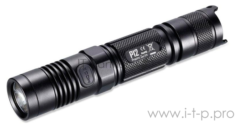 Фонарь ручной Nitecore P12 черный лам.:светодиод. 18650/CR123x2