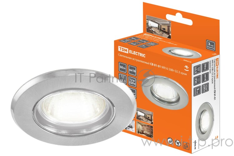 Светильник встраиваемый TDM SQ0359-0020 СВ 01-01 MR16 50Вт G5.3 хром