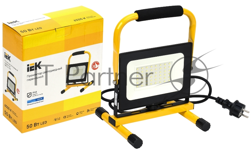Прожектор светодиодный Iek LPDO603-050-65-K02 СДО 06-50П переносной 6500К IP65 черный