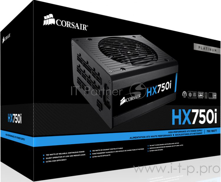 Блок питания Corsair HX750i 750W, Full Modular Power Supply (CP-9020072-EU)