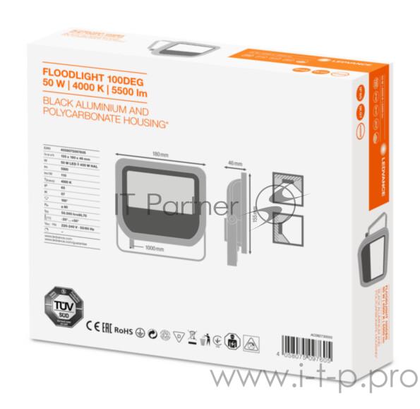 Светодиодный прожектор ДО-50Вт 4000К 5500Лм IP65 черный LEDVANCE | 4058075097605 | LEDVANCE