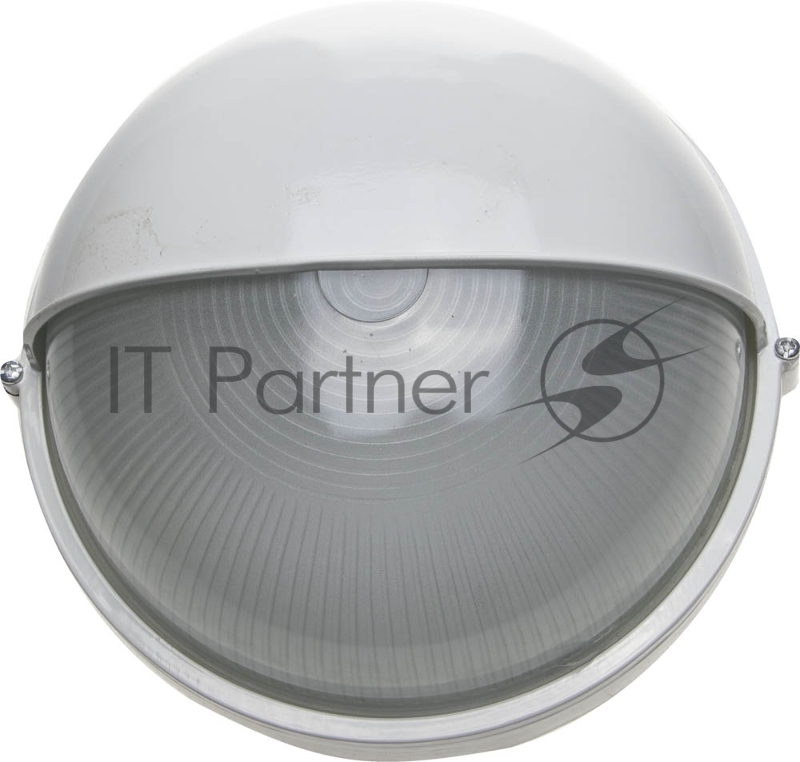 Светильник уличный СВЕТОЗАР влагозащищенный с верхним защитным кожухом, круг, цвет белый, 100Вт